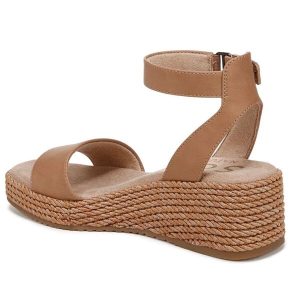 SOUL Naturalizer 8 GLORIA Cookie Dough Brown Wedge Strap Espadrille Sandals - Picture 2 of 9